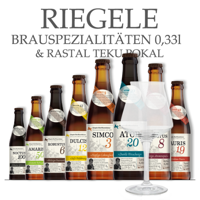Riegele Aktionspaket 0,33 mit Rastal Teku Pokal